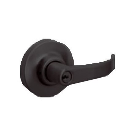 DORMA Key-In-Curved Lever, Classroom Function, Key Locks or Unlocks Lever, Schlage C Keyway, 695 Dark 8C08-695